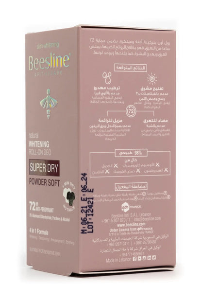 Beesline 72 Hours Whitening Roll On Deo Super Dry Powder Soft 50 Ml