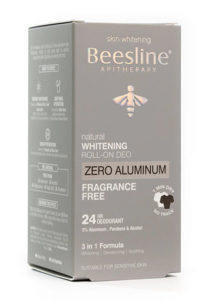 Beesline 24 Hours Deodrant Whitening Roll On Deo Zero Aluminum 50 Ml [Fragrance Free]