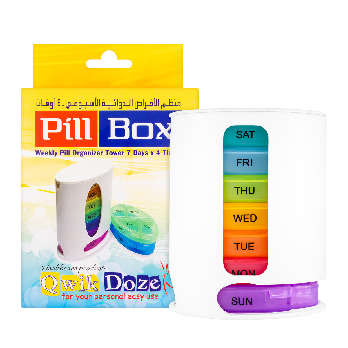 Qwik Doze Pill Box Weekly (7 × 4 Times)