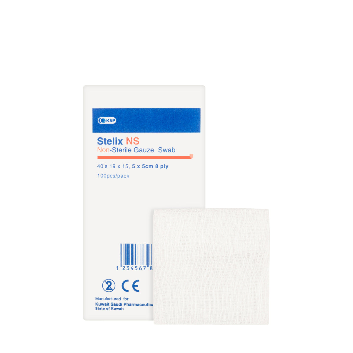 Ksp Stelix Non Sterile Gauze Swab  5X5 Cm 100 Pieces