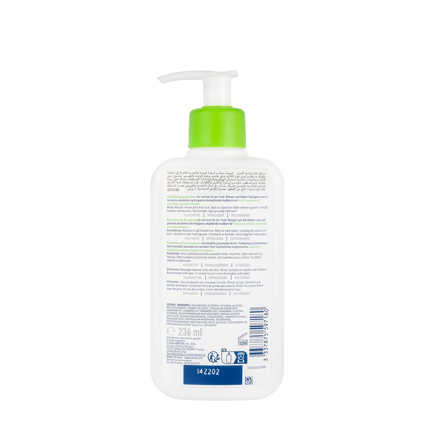 CeraVe Hydrating Cleanser [ Normal To Dry Skin ] creme lavant 236 Ml