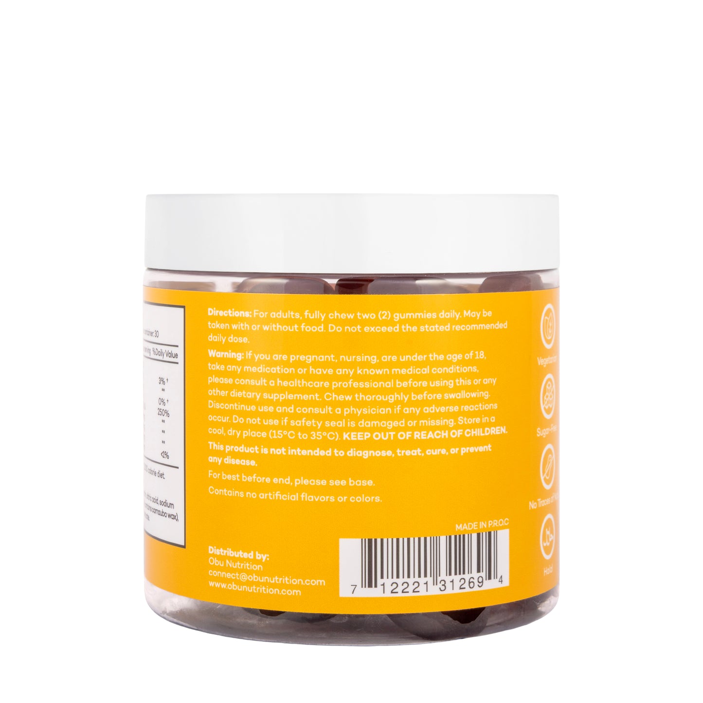 OBU Vitamin D3 Gummies Peach Flavor 60 Gummies