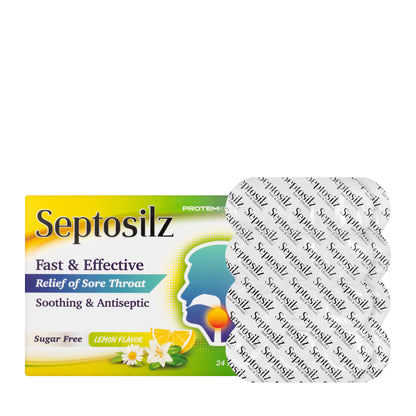 Septosilz Lemon Sugar Free 24 Lozenges