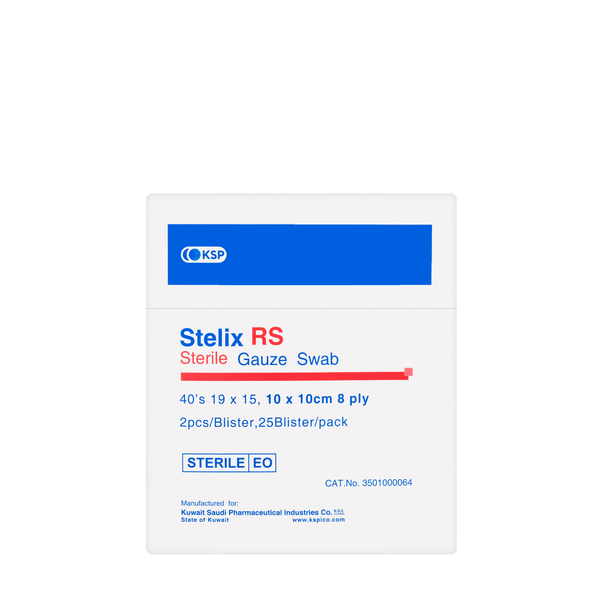 Ksp Stelix Sterile Gauze Swab 10X10 Cm 25 Pieces