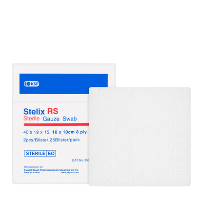 Ksp Stelix Sterile Gauze Swab 10X10 Cm 25 Pieces