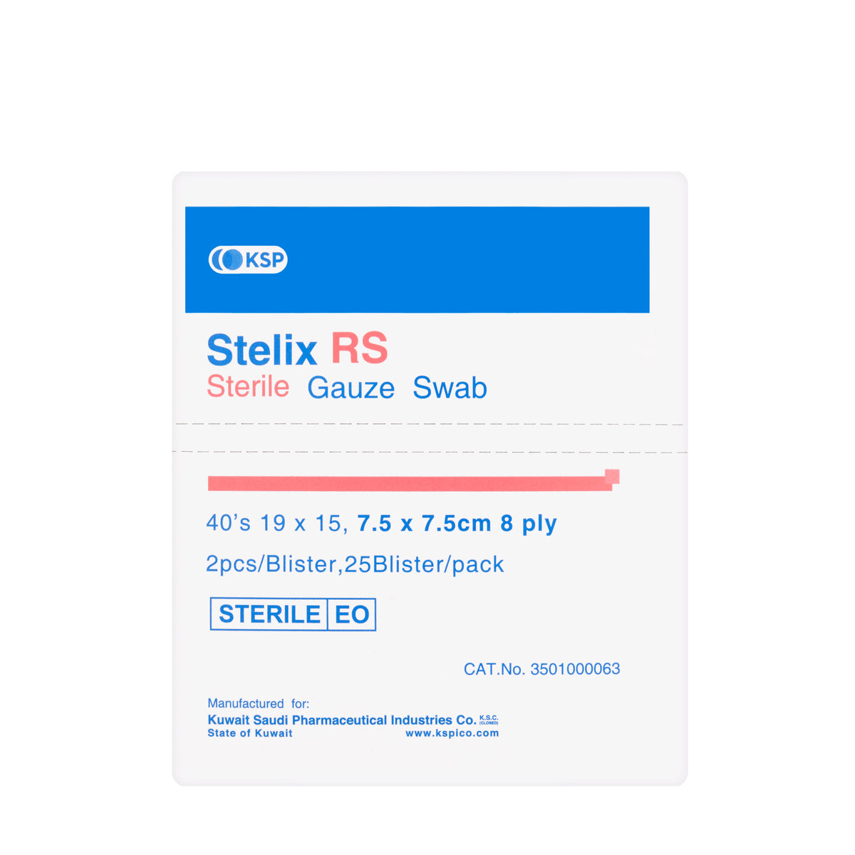 Ksp Stelix Sterile Gauze Swab 7.5X7.5 Cm 25 Pieces