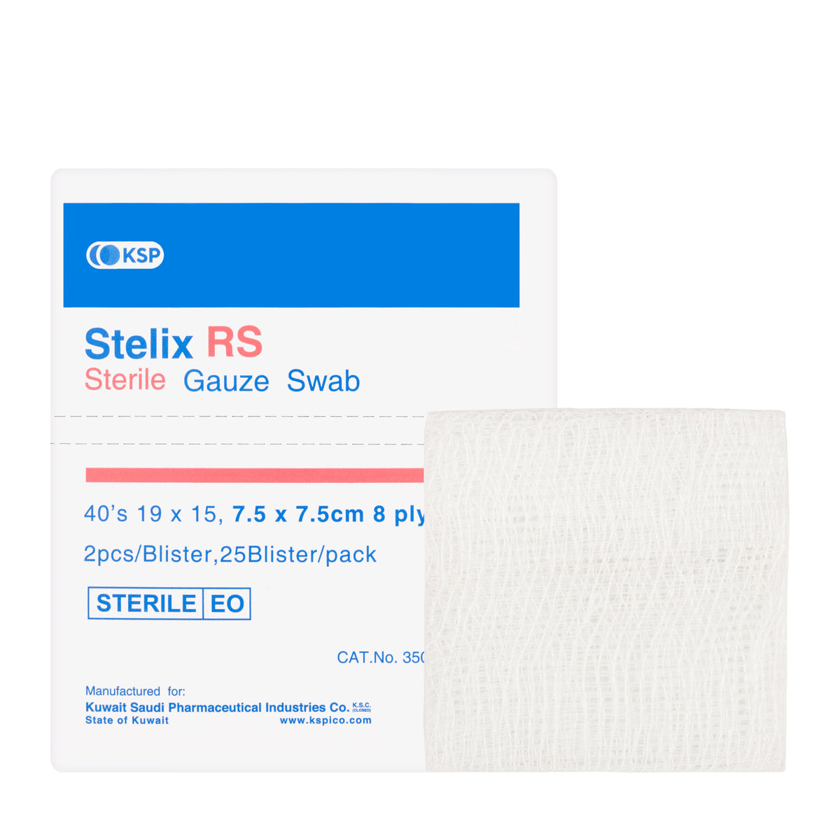 Ksp Stelix Sterile Gauze Swab 7.5X7.5 Cm 25 Pieces
