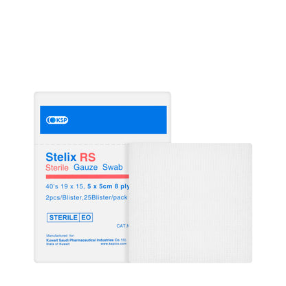 Ksp Stelix Sterile Gauze Swab 5X5 Cm 25 Pieces