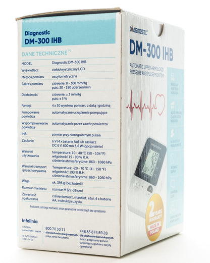 Diagnostic Upper-Arm Blood Pressure Monitor [Dm-300Ihb]