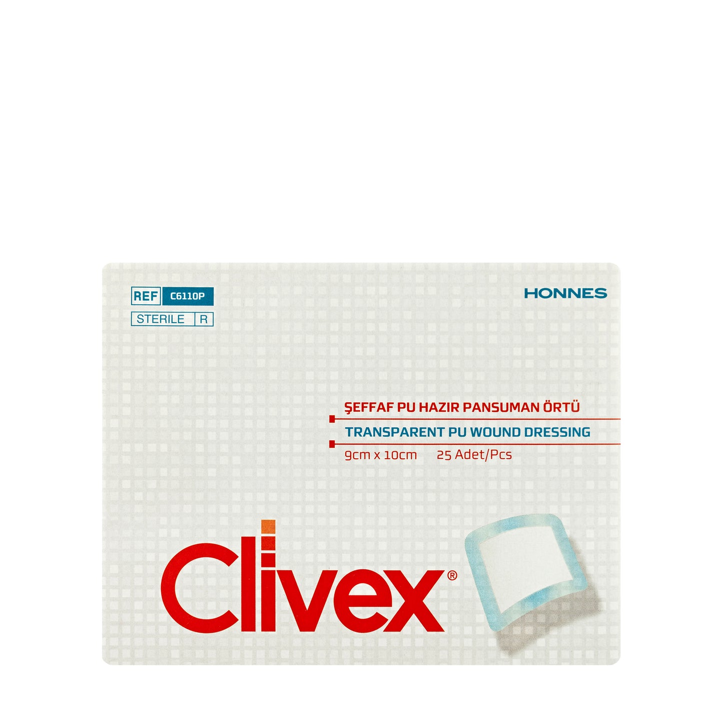 Clivex Transparent Wound Dressing 9X10 Cm 25 Pieces