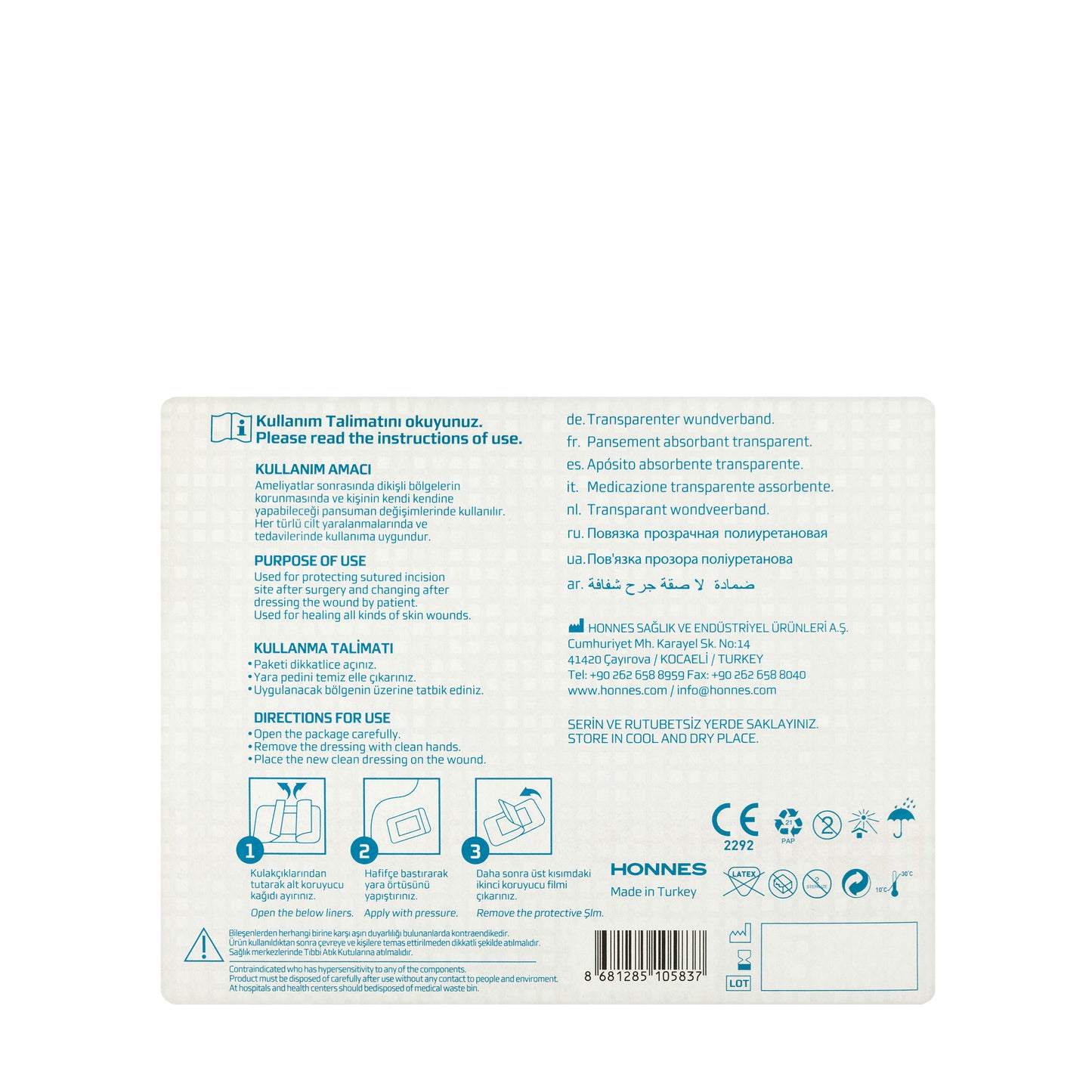 Clivex Transparent Wound Dressing 9X10 Cm 25 Pieces