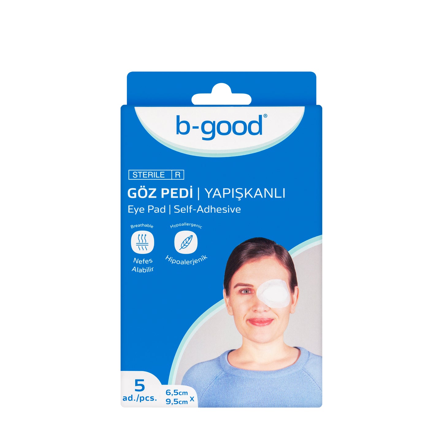 B-Good Eye Pad 6.5X9.5Cm 5 Pieces