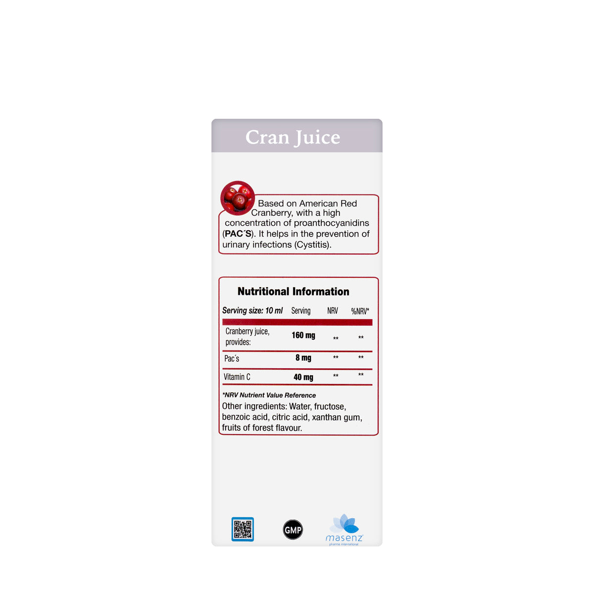 Mas Nutra Cran Juice 100 Ml