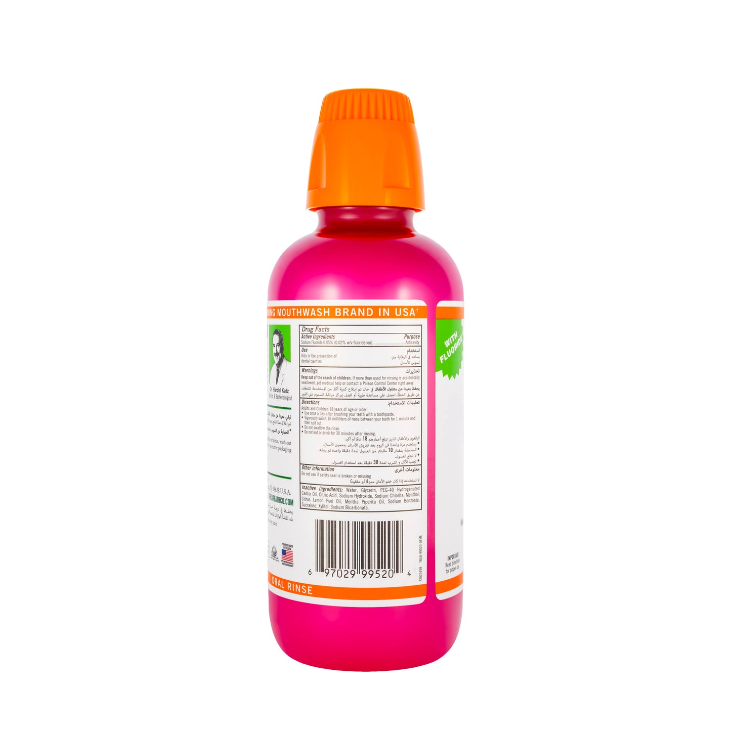 The Breath Co Healthy Smile Sparkle Mint Mouthwash 500 ml-Pink