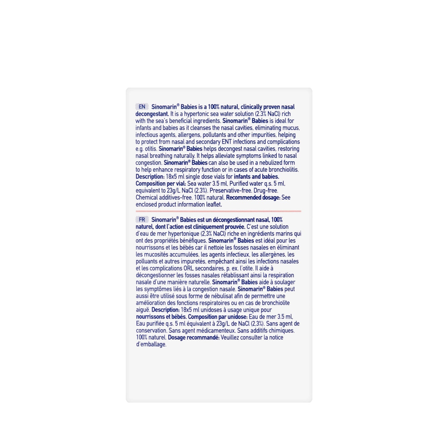 Sinomarin Babies Saline 5Ml 18 Vials
