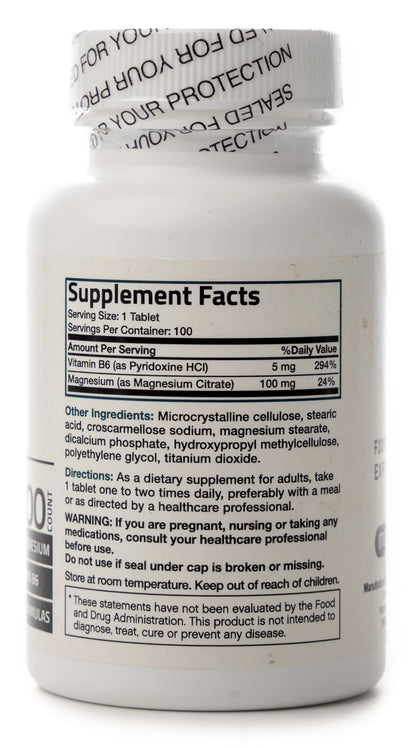 Bronson Magnesium + Vitamin B6 100 Tablets
