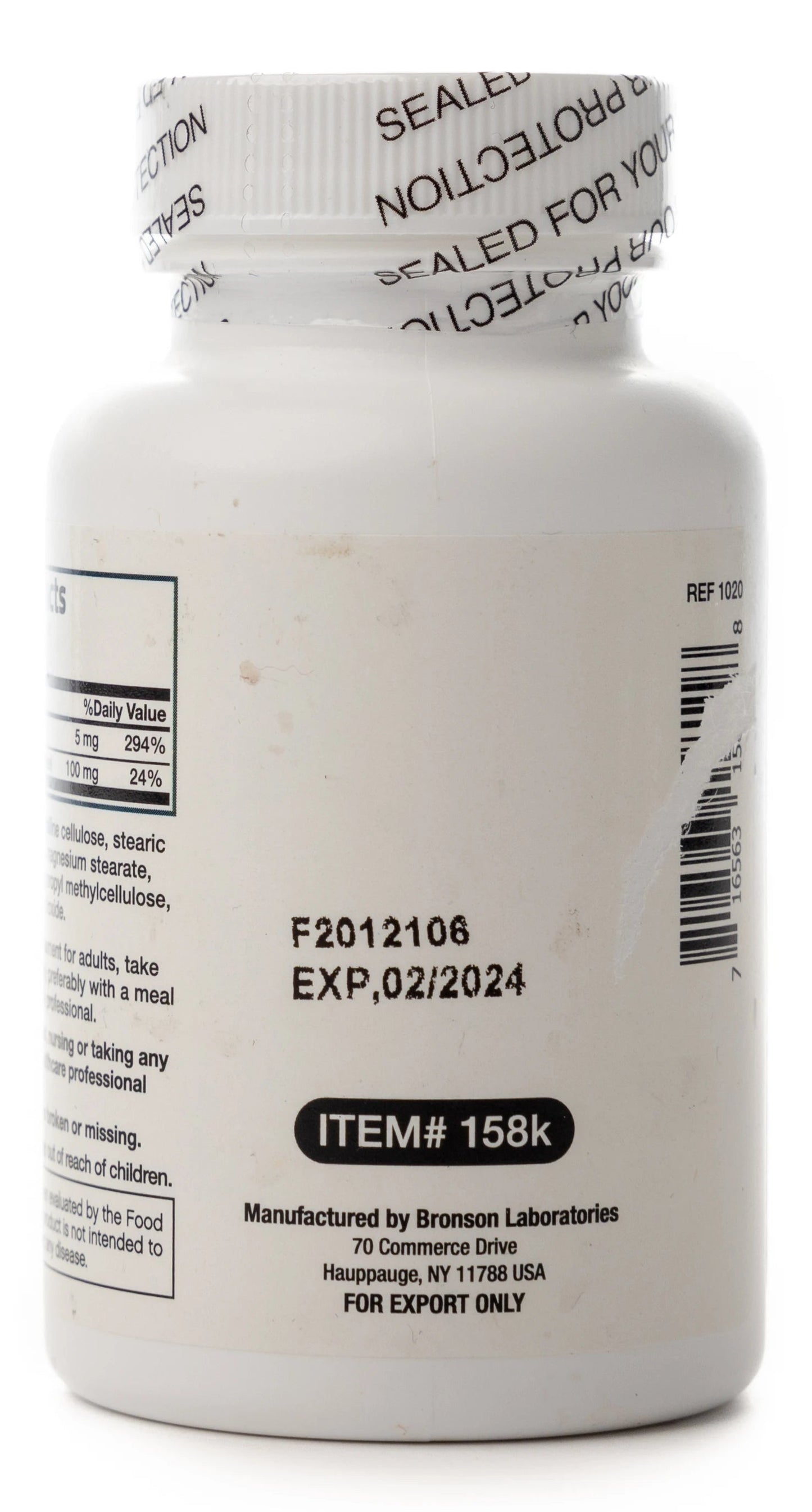 Bronson Magnesium + Vitamin B6 100 Tablets