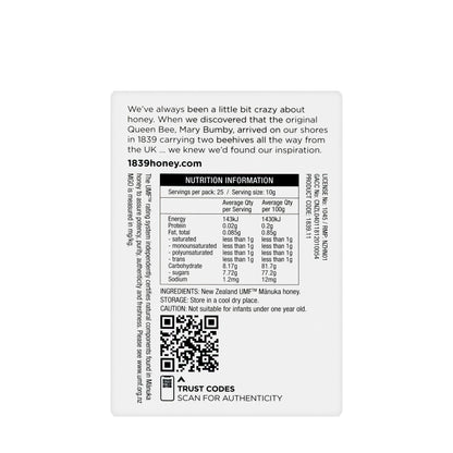 1839 Triple Churned Manuka Honey UMF 22+ MGO 971+ 250g