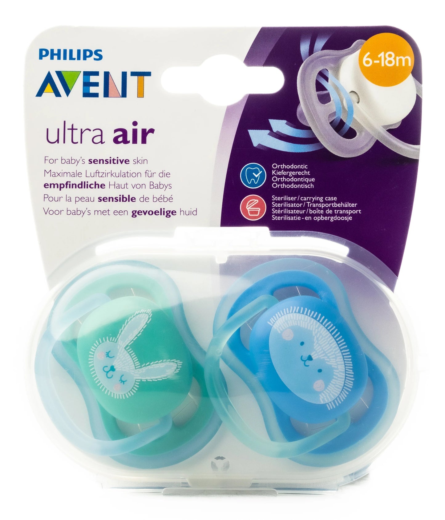 Avent [584] Ultra Air Soother [Blue]  0-6 M 2 Pieces