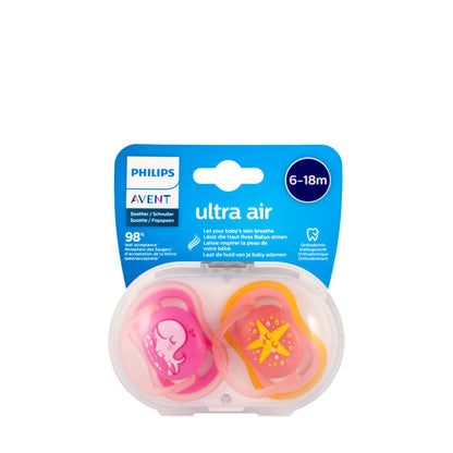 Avent [638] Ultra Air Soother [Pink] 6-18 M 2 Pieces