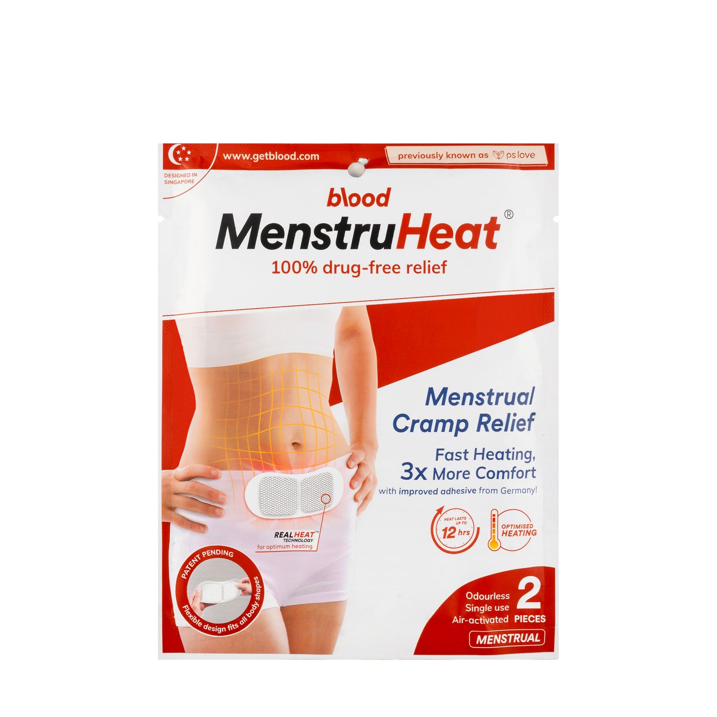 PS Love Blood Menstrual Heat Patch 2 Pieces