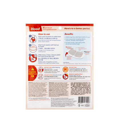 PS Love Blood Menstrual Heat Patch 2 Pieces