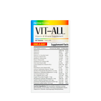 Vit-All One Day Vitamins & Minerals 60 Tablets
