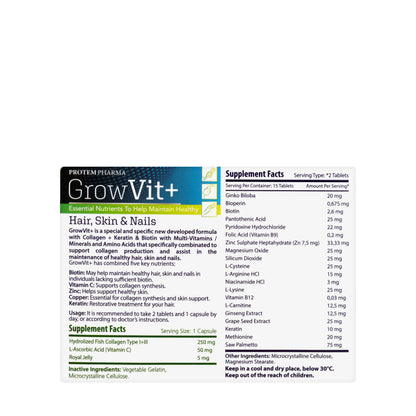 Grow Vit+  Hair, Skin & Nails 30 tablets + 15 capsules