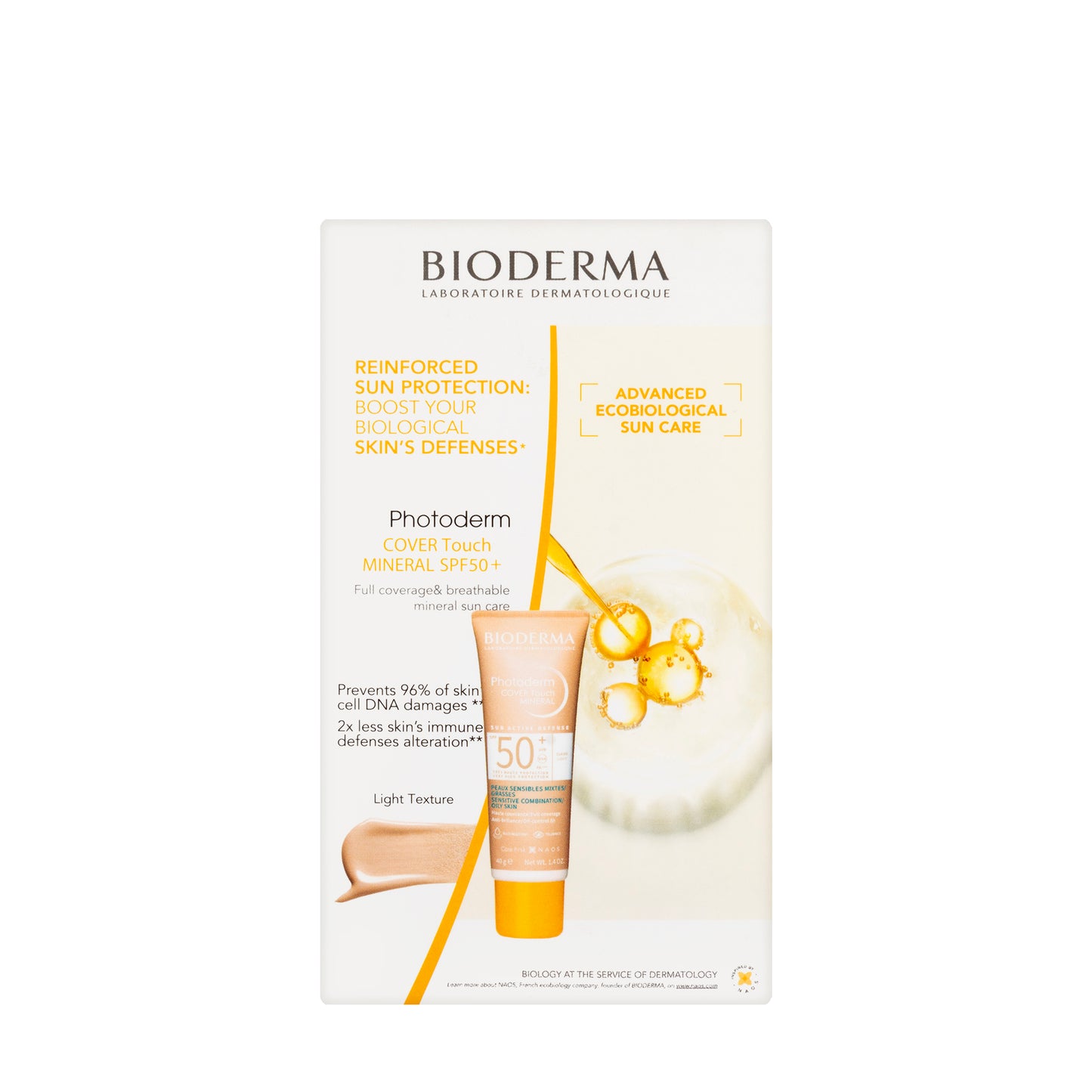 Bioderma Photoderm Cover Touch Mineral SPF50+ (Light) Cream 40 Ml 1+1 Offer Pack
