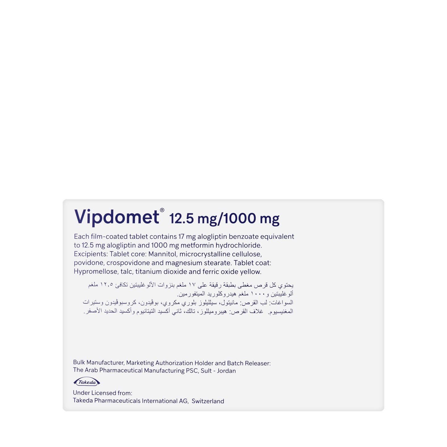 Vipdomet 12.5/1000Mg 56 Tablets