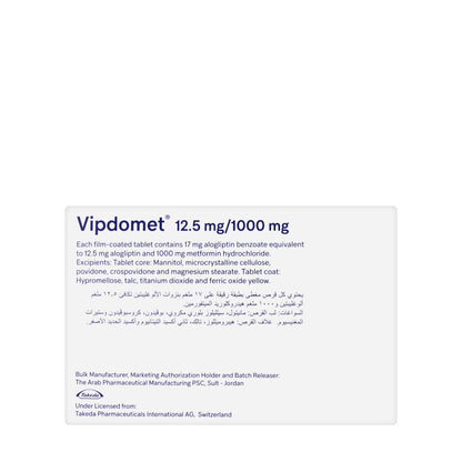 Vipdomet 12.5/1000Mg 56 Tablets