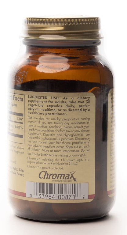 Solgar Chromium Picolinate 500 mcg 60 Capsules