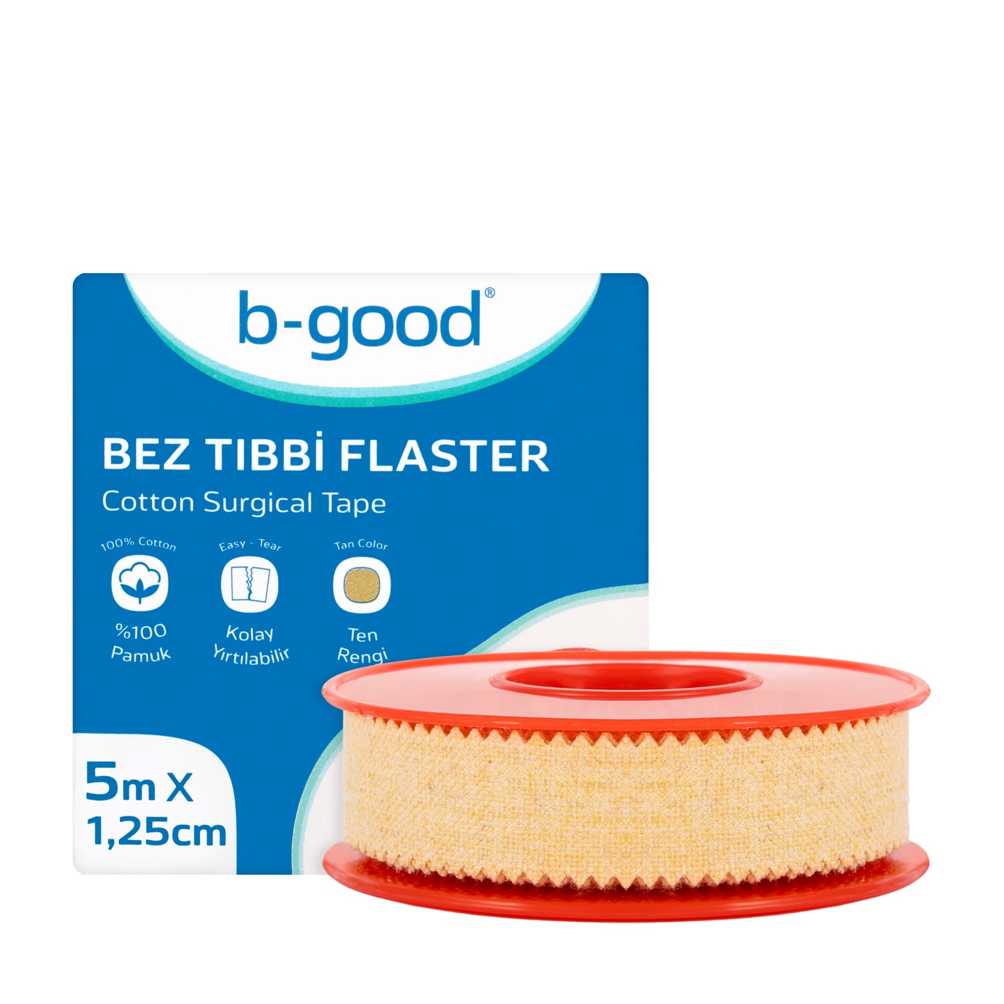 B-Good Cotton Surgical Tape 5Mx1.25Cm [Tan]