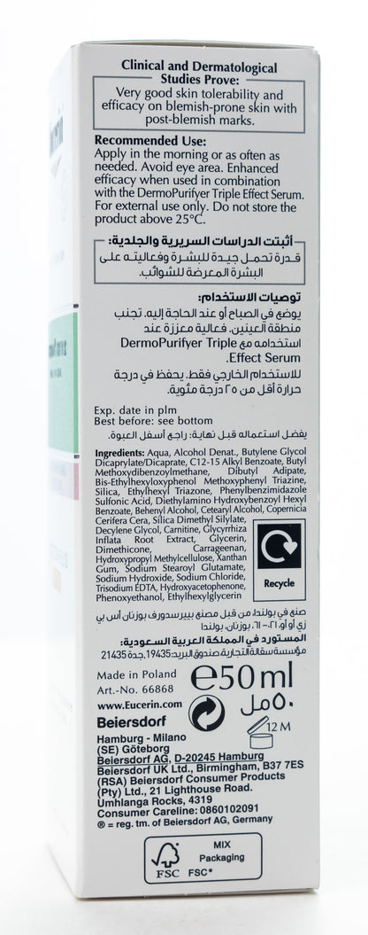 Eucerin DermoPurifyer Oil Control Post-Blemish Marks Protection SPF 30 Fluid 50 Ml