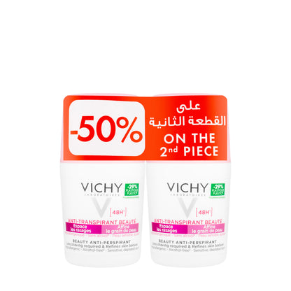 Vichy Deodorant  Beauty 48 Hours Roll On 50 ml 2 Pieces Offer