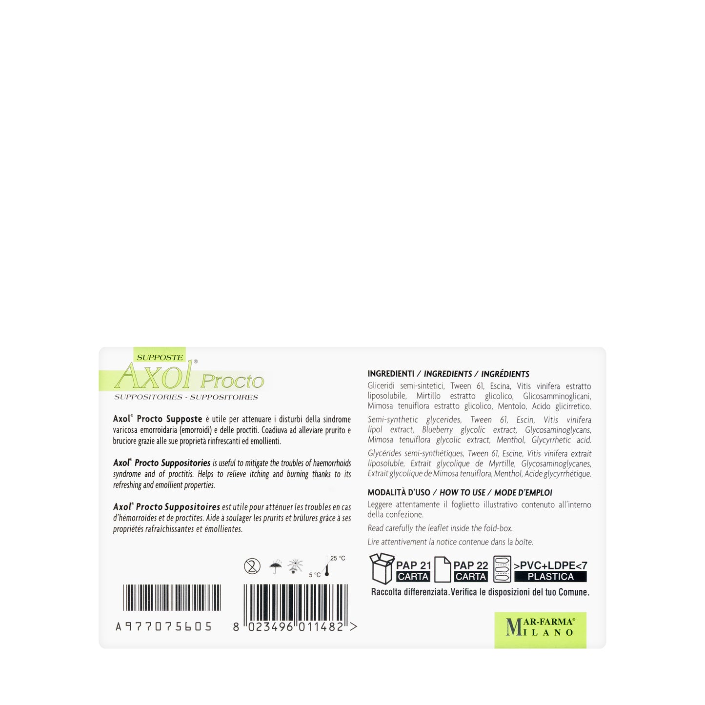 Axol Procto 10 Suppository