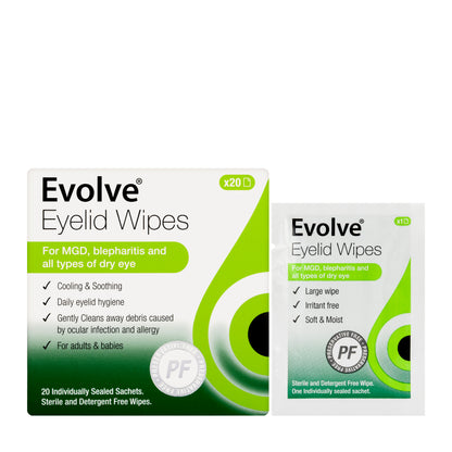 Evolve Eyelid Wipes 20 Pieces