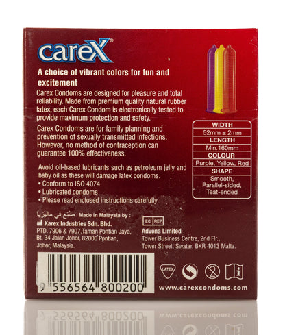 Carex Condom Assorted Flavours 3 Pieces