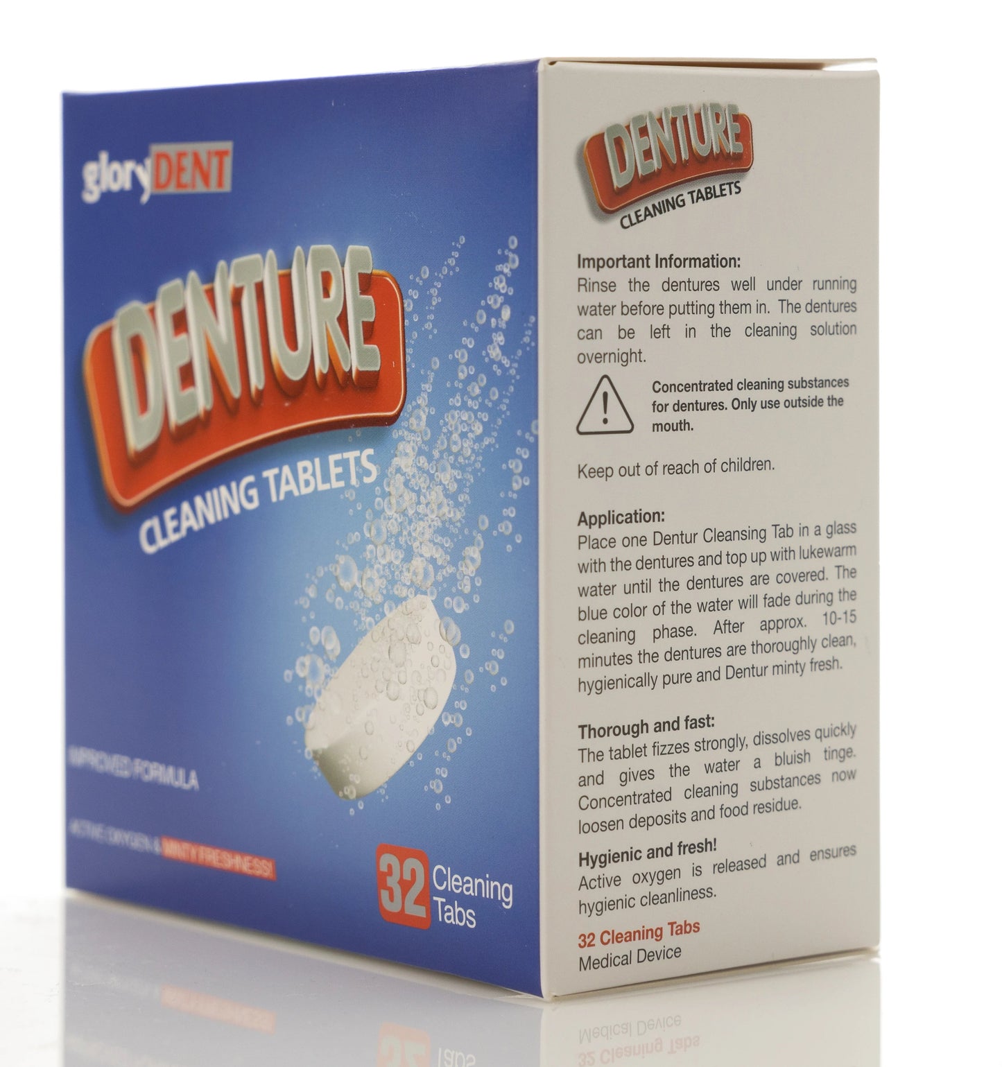 Glorydent Denture Clean Tablet 32 Pieces