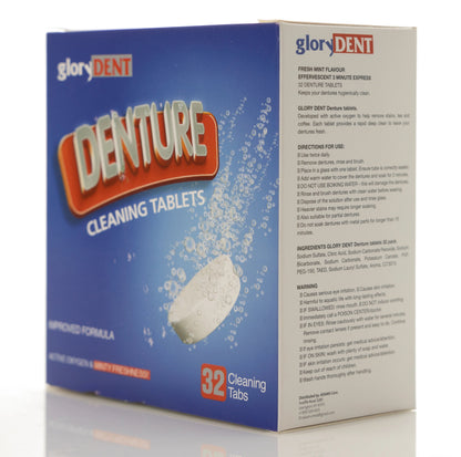 Glorydent Denture Clean Tablet 32 Pieces