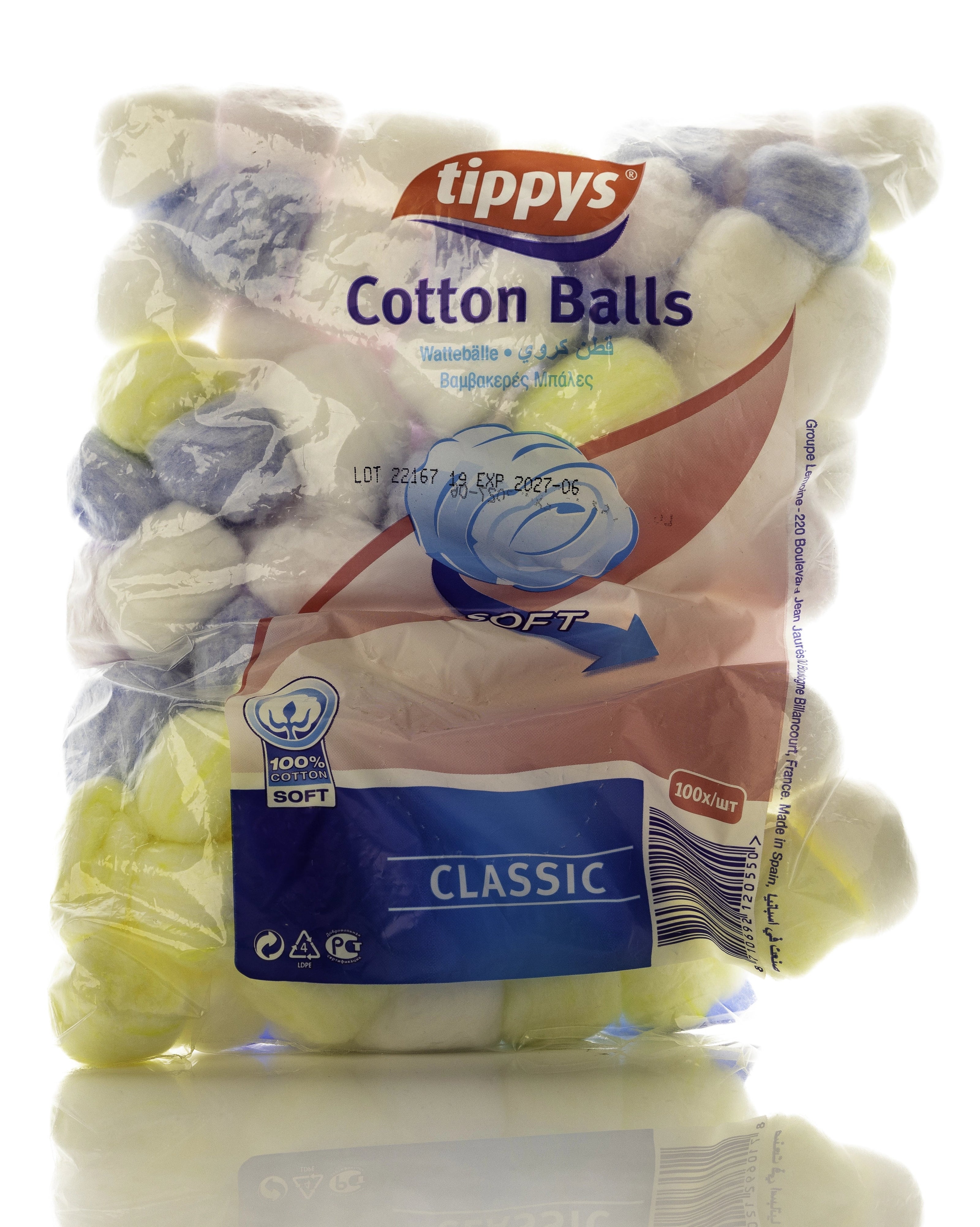 Tippys Color Cotton Balls 100 Pieces