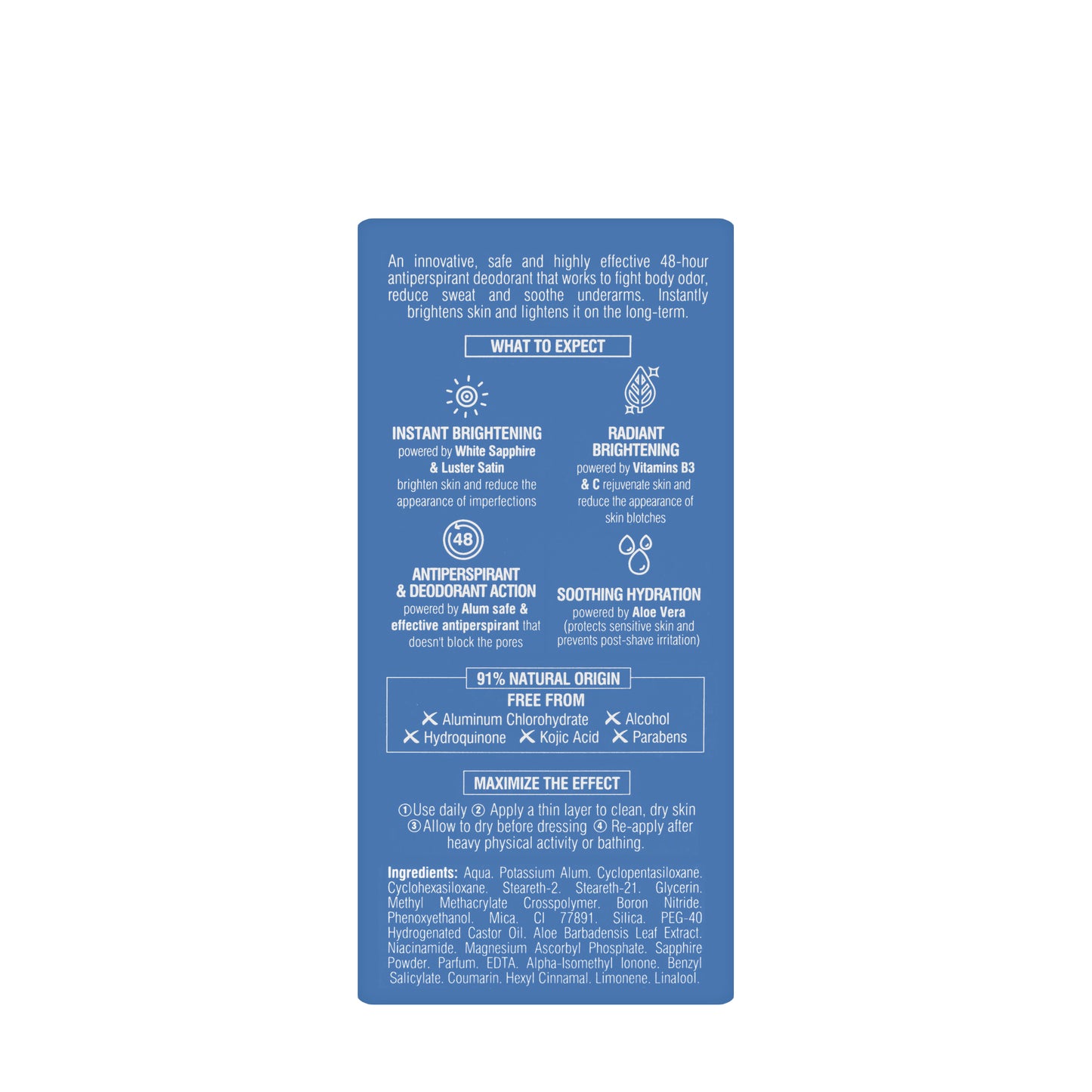 Beesline 48 Hours Natural Whitening Roll-On Deo Instant White + Vitamin C Anti Perspirant 50 Ml 1+1 Offer Pack