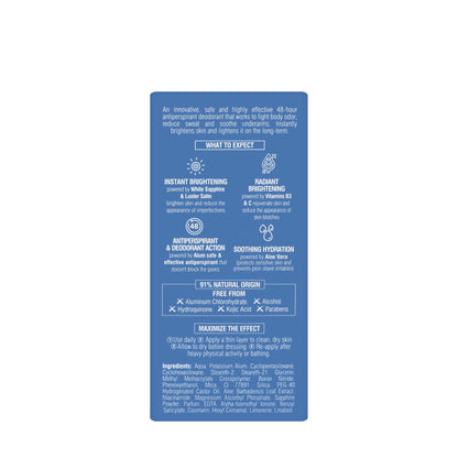 Beesline 48 Hours Natural Whitening Roll-On Deo Instant White + Vitamin C Anti Perspirant 50 Ml 1+1 Offer Pack