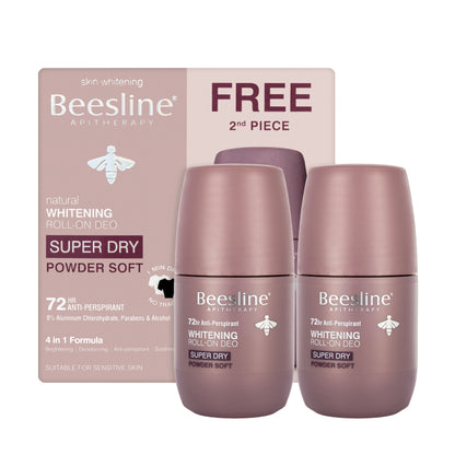 Beesline 72 Hours Whitening Roll On Deo Super Dry Powder Soft 50 Ml 1+1 Offer Pack