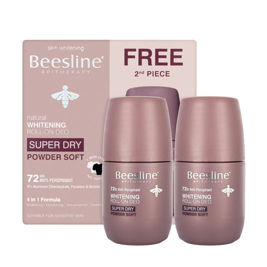 Beesline 72 Hours Whitening Roll On Deo Super Dry Powder Soft 50 Ml 1+1 Offer Pack