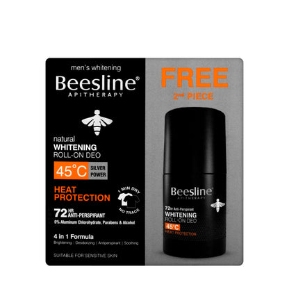 Beesline 72 Hours Men Whitening Roll On Deo Silver Power Heat Protection 50 Ml 1+1 Offer Pack