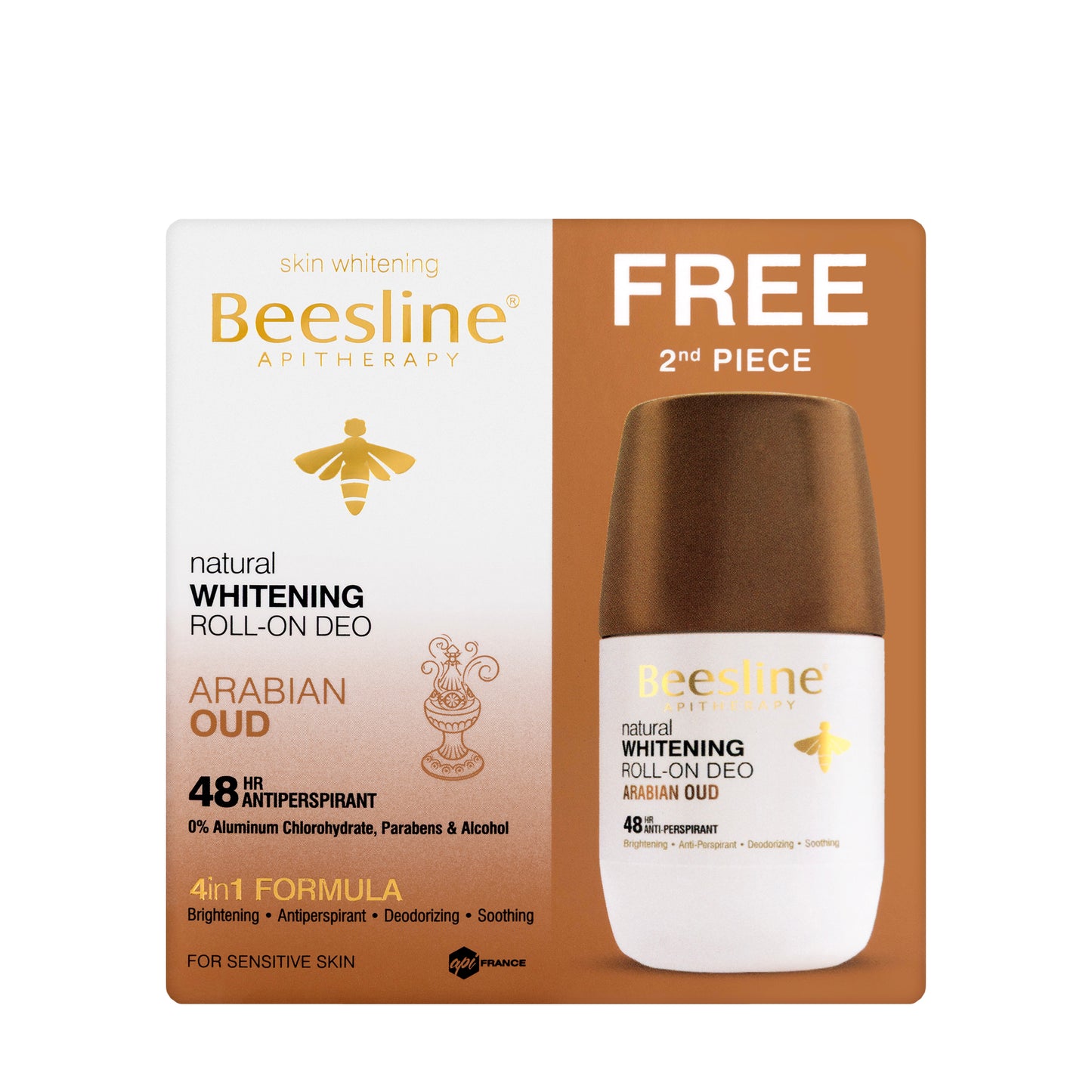 Beesline 48 Hours Natural Whitening Roll-On Deo Arabian Oud 50 Ml 1+1 Offer Pack
