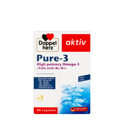 Doppelherz Aktiv Pure-3 Omega-3 60 Capsule
