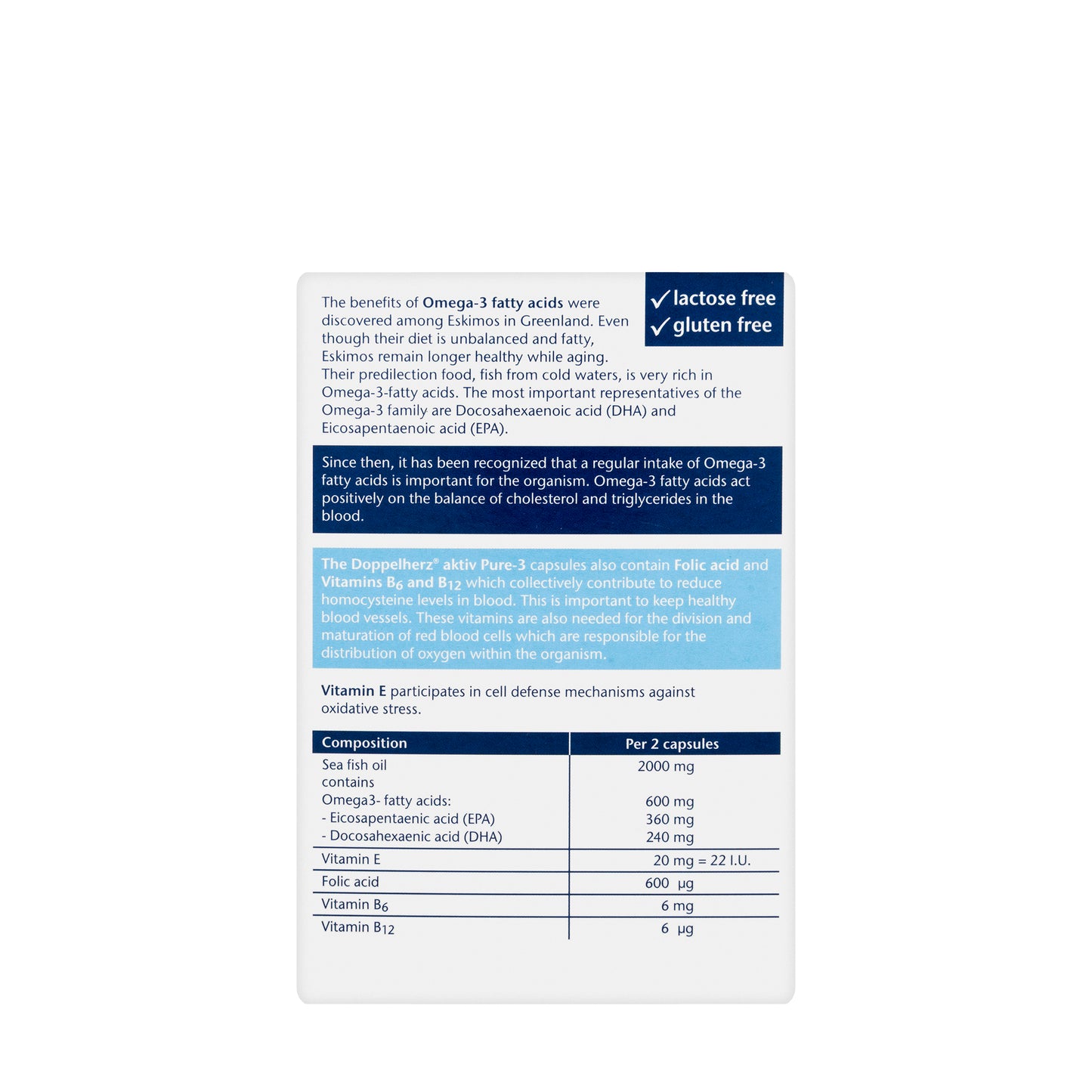 Doppelherz Aktiv Pure-3 Omega-3 60 Capsule