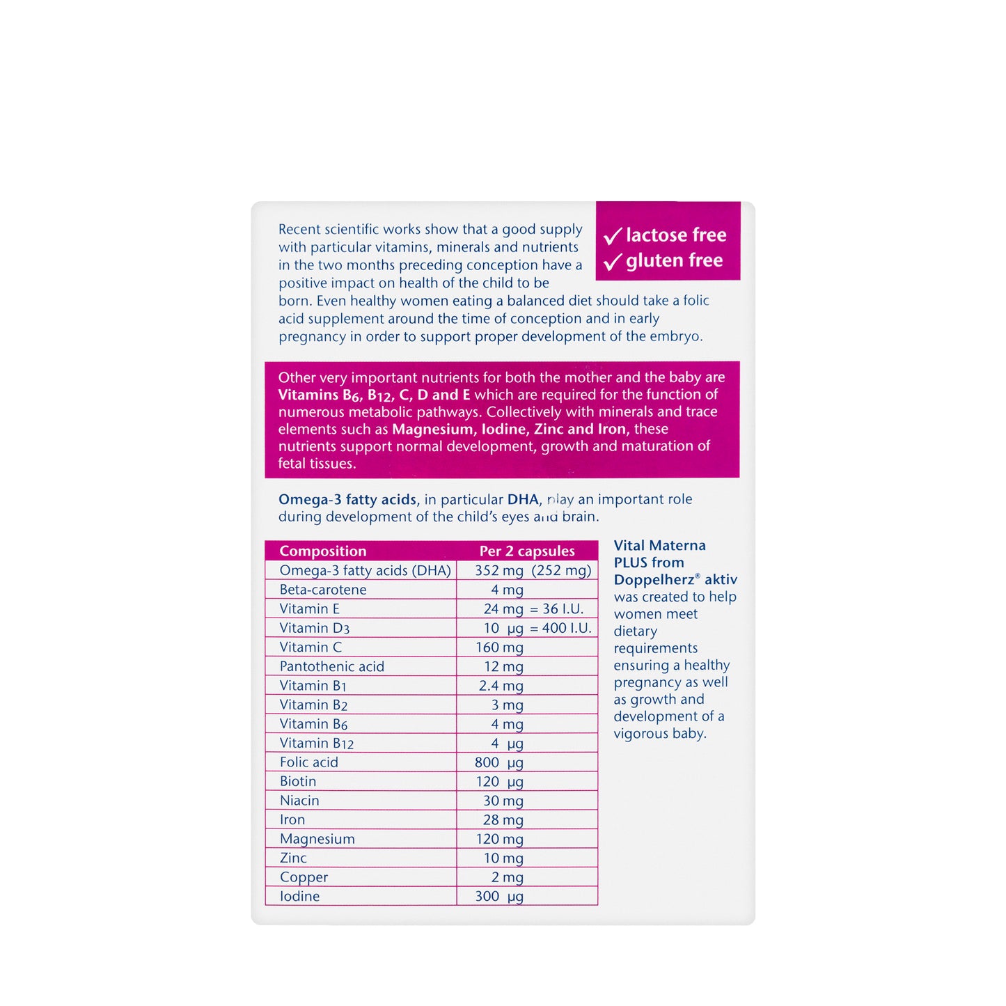 Doppelherz Aktiv Vital Materna Plus 60 Capsule